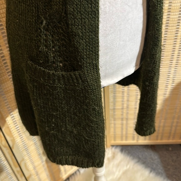 Vintage 1990s Y2K Fenn Wright Manson Dark Green Duster Length Cardigan Small - Picture 4 of 16